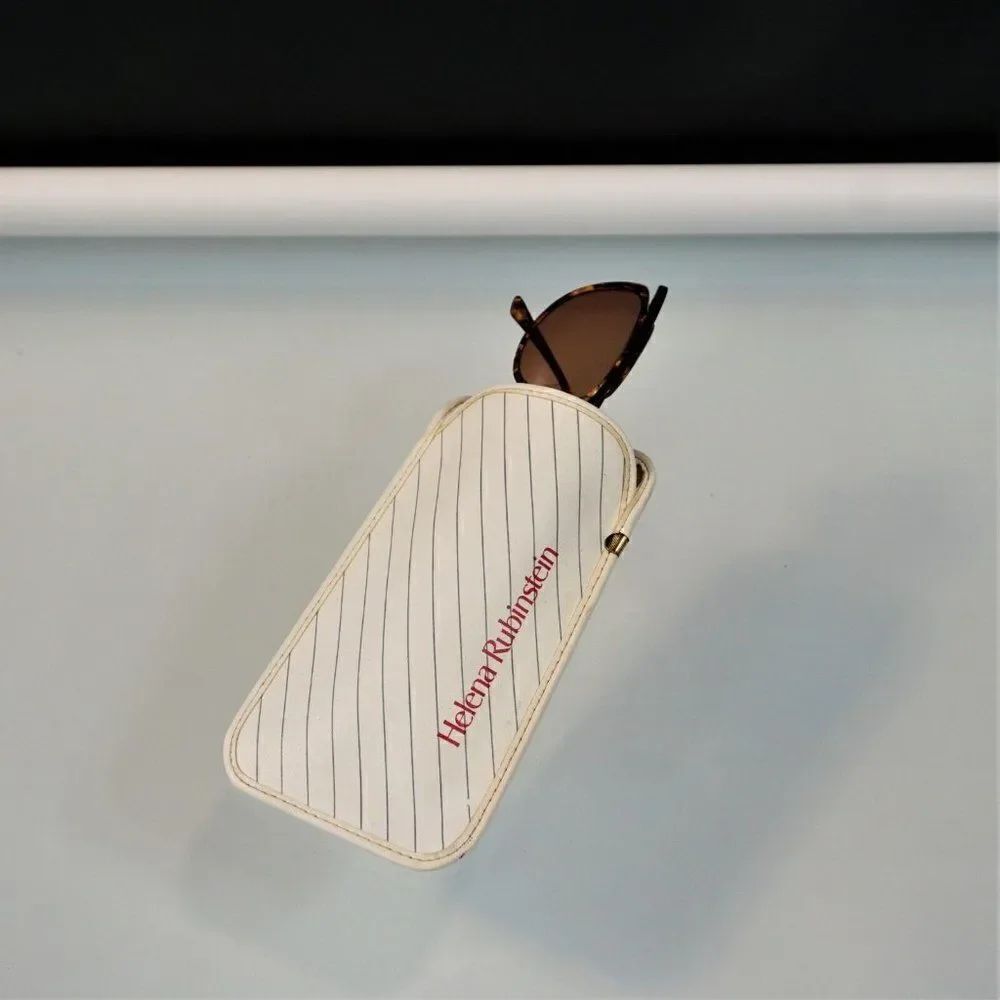 HR Helena Rubinstein Eyeglass Case Vintage 60s Made In Italy Soft Slip